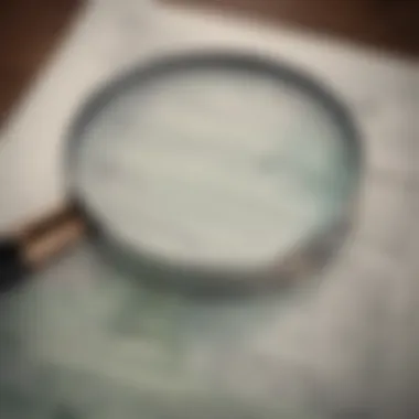 A magnifying glass over a financial document, symbolizing the scrutiny of reviews.