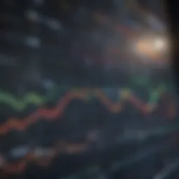 Abstract stock market graph with upward trend