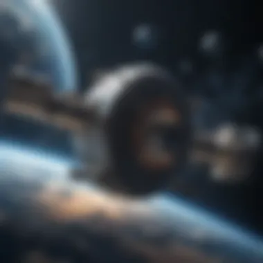 Futuristic Space Station Orbiting Earth Futuristic Space Station Orbiting Earth