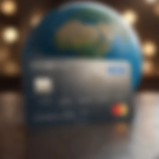 Visa card with globe illustration