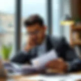 A thoughtful individual analyzing their financial documents
