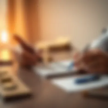 A person setting financial goals on a notepad